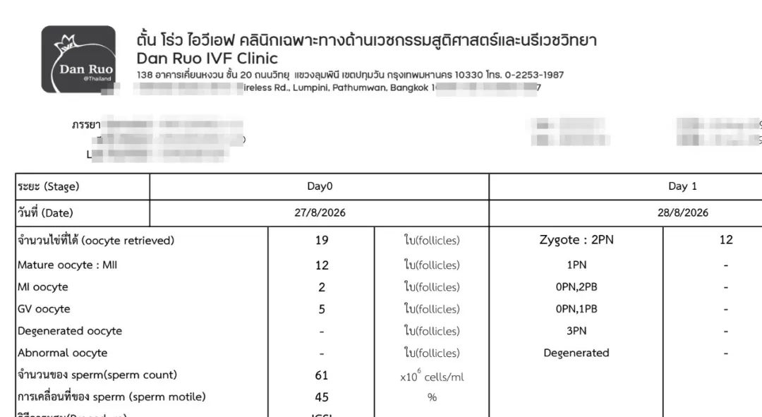 取卵与受精记录（已脱敏）